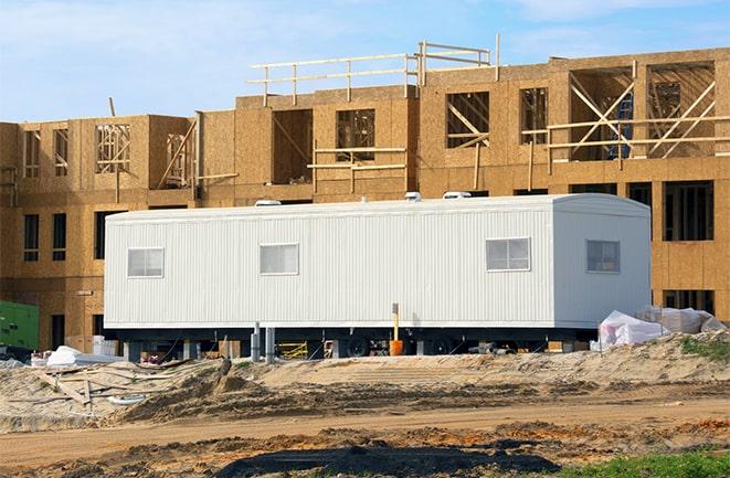 industrial office trailers for rent on a job site in Riley